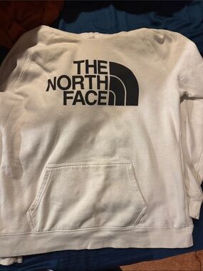 The North Face White Crew Sweatshirt with Black Logo
